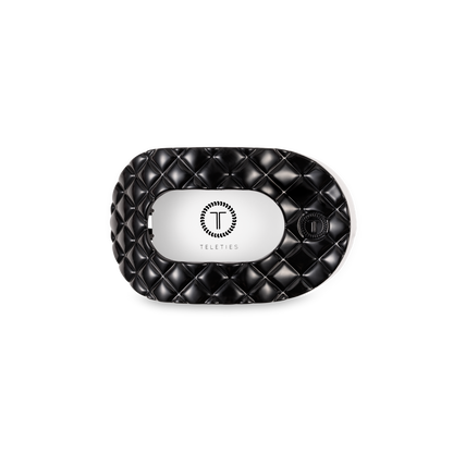 TELETIES - Flat Round Hair Clip | Small | Jet Black Quilted