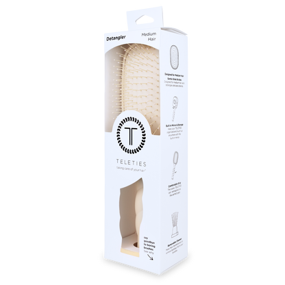 TELETIES - Detangler Hair Brush for Medium Hair - Tan