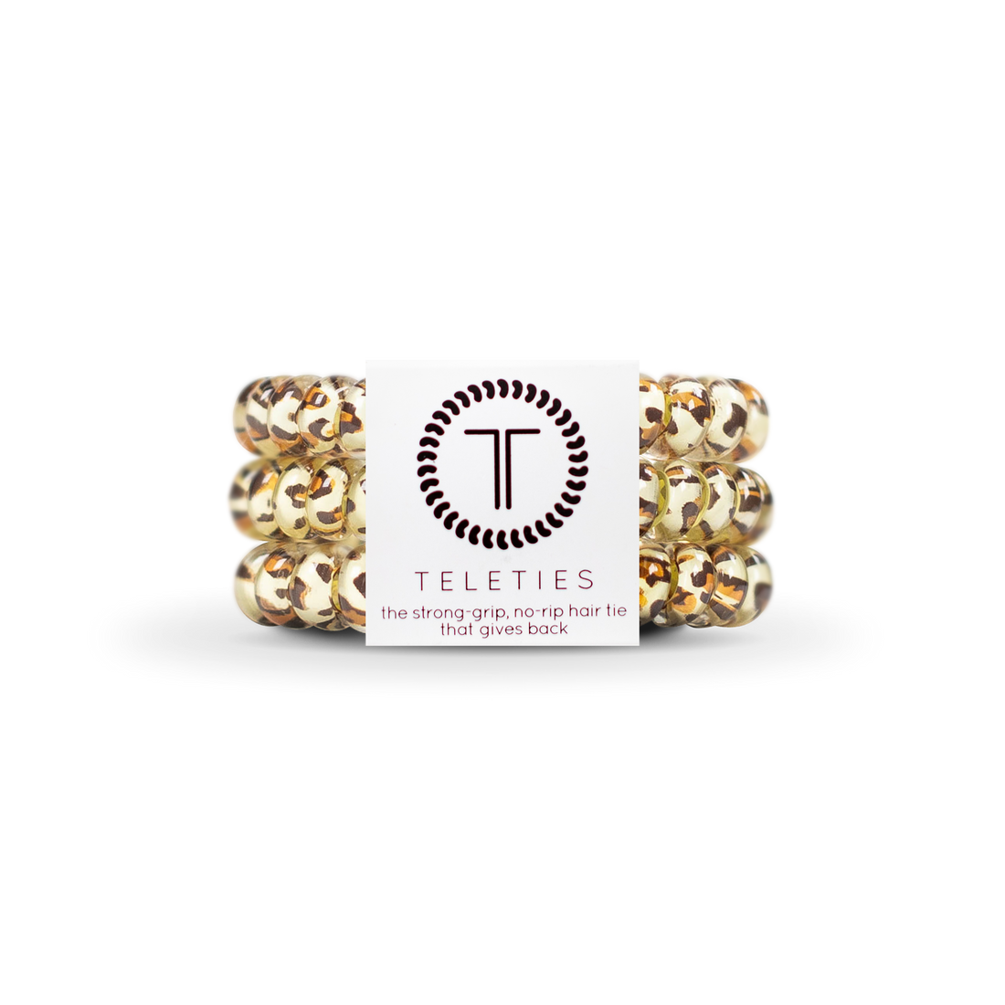 TELETIES - Spiral Hair Coils | Small | Leopard Hair Ties