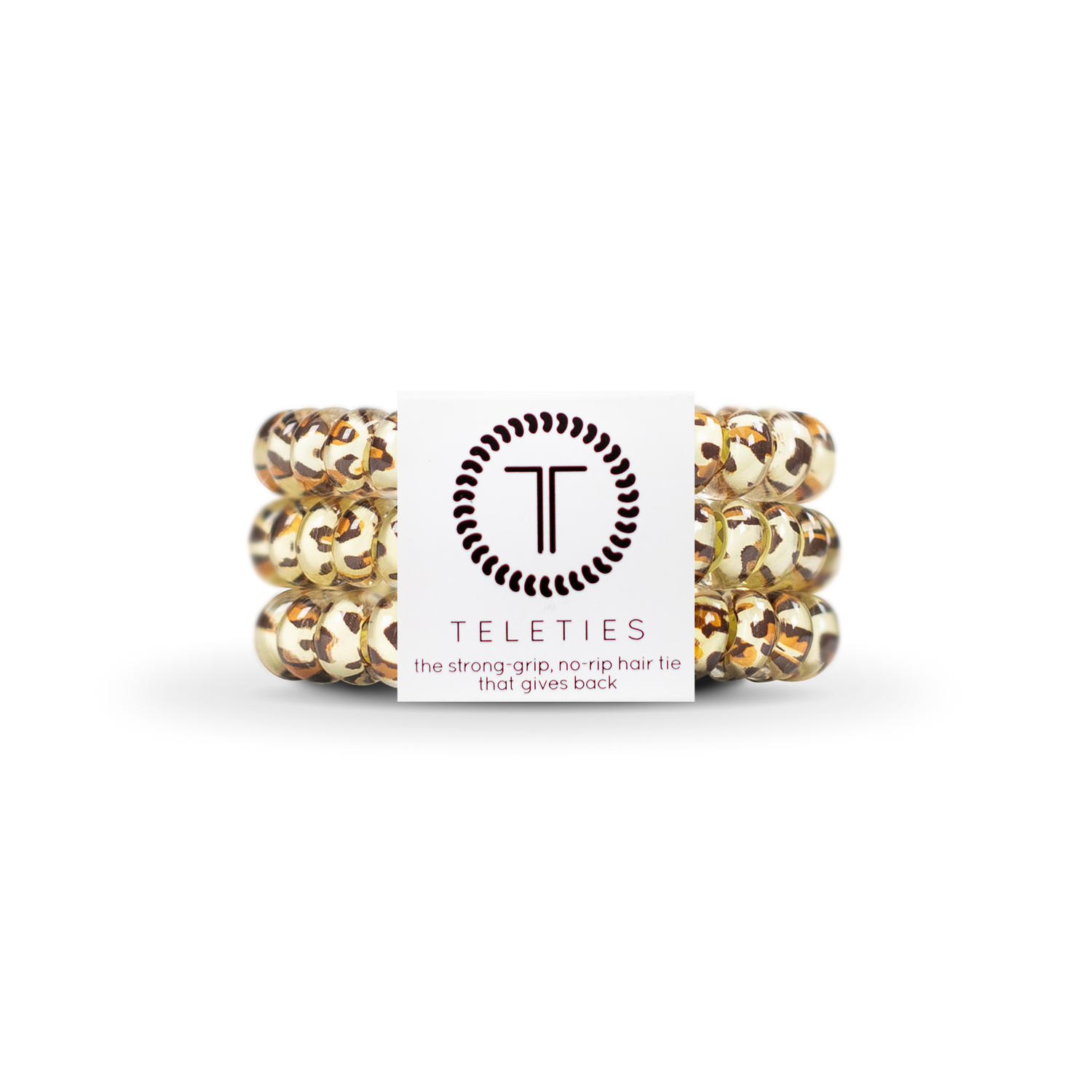TELETIES - Spiral Hair Coils | Small | Leopard Hair Ties