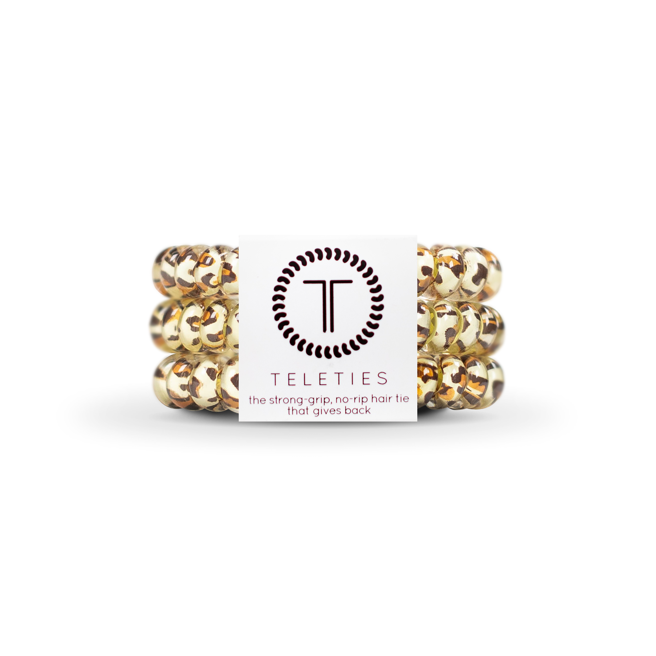 TELETIES - Spiral Hair Coils | Small | Leopard Hair Ties