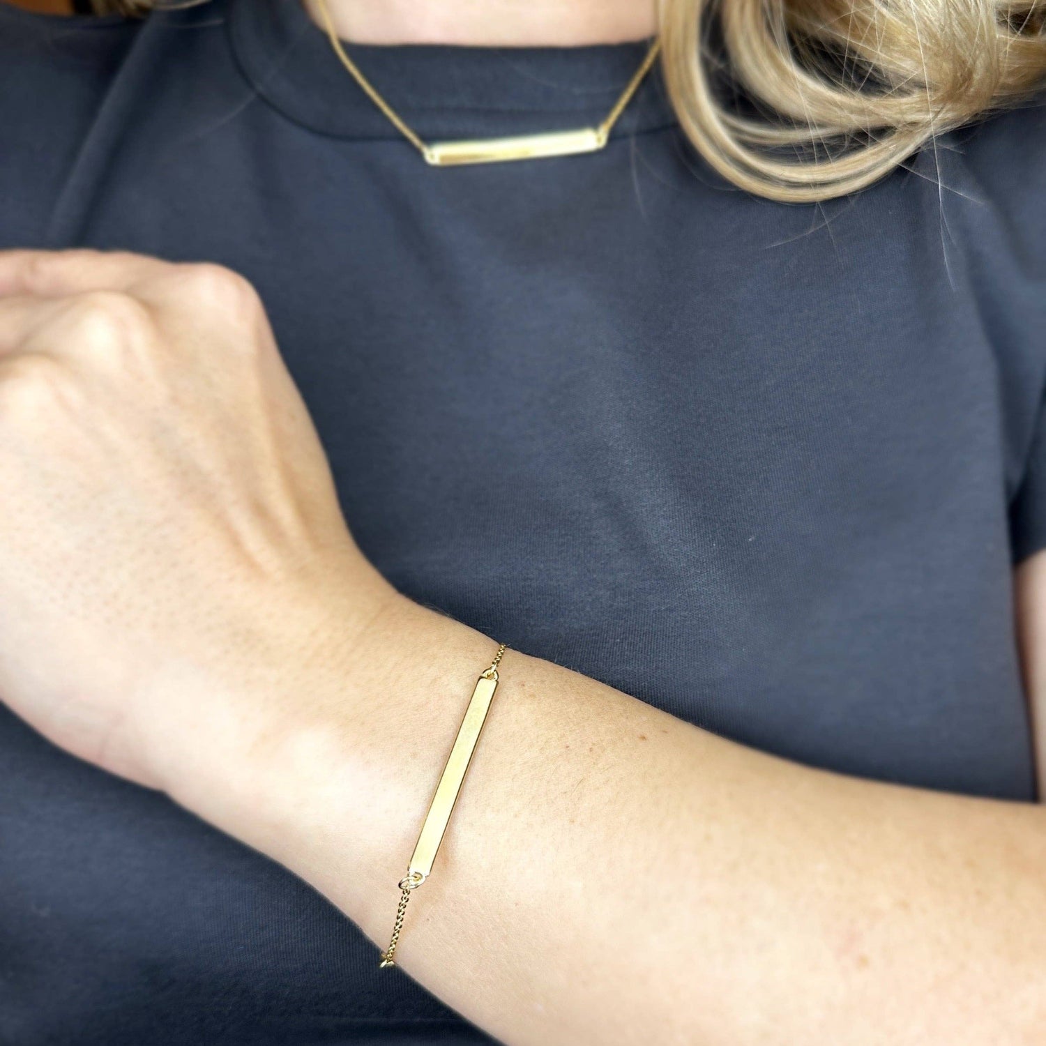 GoldFi - 18k Gold Filled Polished Bar Bracelet