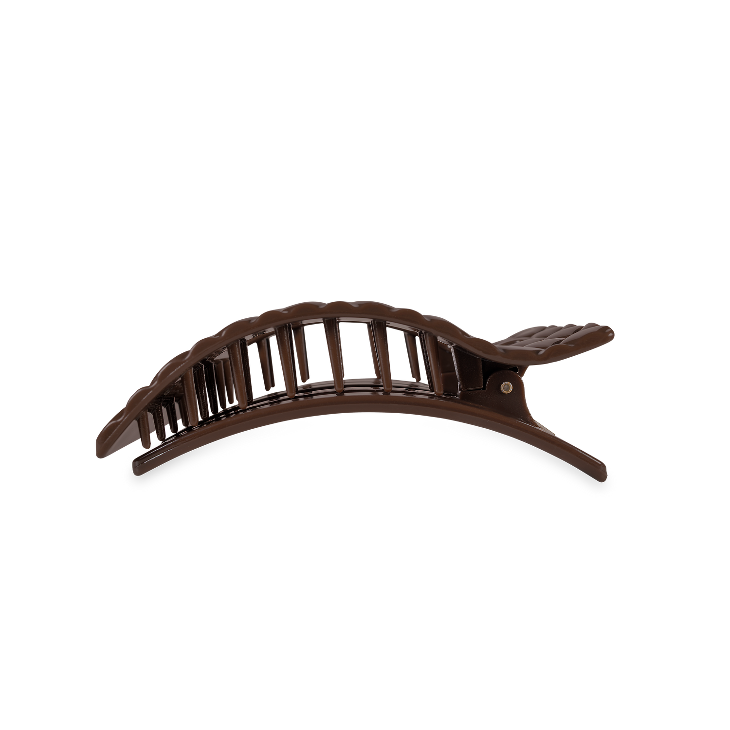 TELETIES - Flat Rectangle Hair Clip | Medium | Truly Taupe Quilted