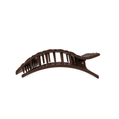 TELETIES - Flat Rectangle Hair Clip | Medium | Truly Taupe Quilted