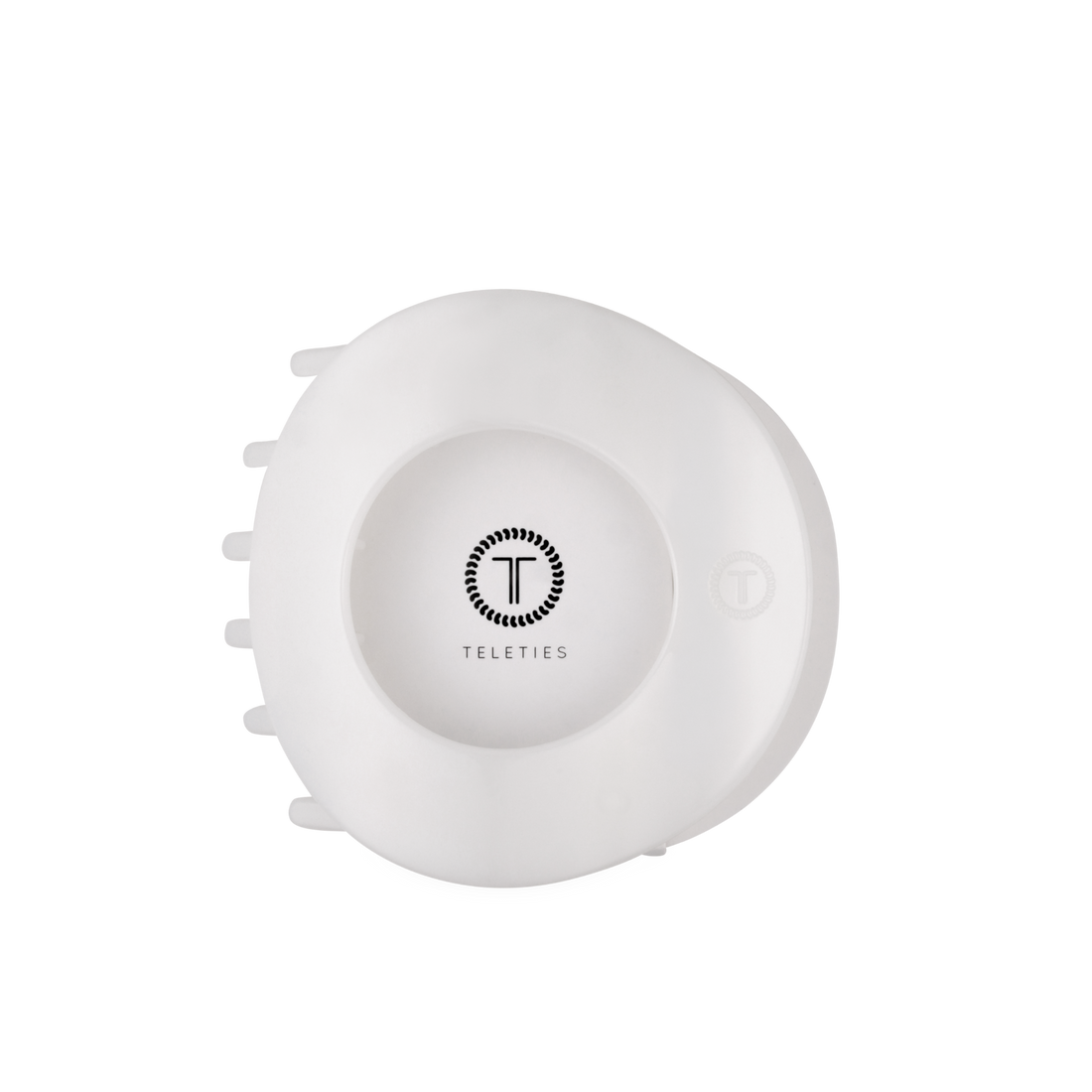 TELETIES - Coconut White | Large | Flat Circle Hair Clip