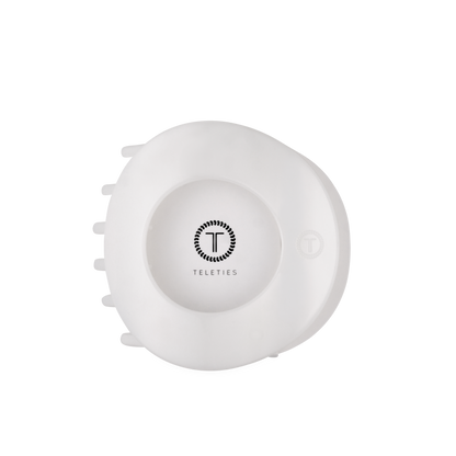 TELETIES - Coconut White | Large | Flat Circle Hair Clip