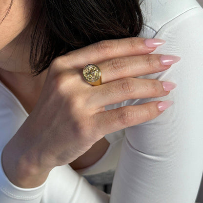 GoldFi - 18k Gold Filled Saint Benedict Signet Ring
