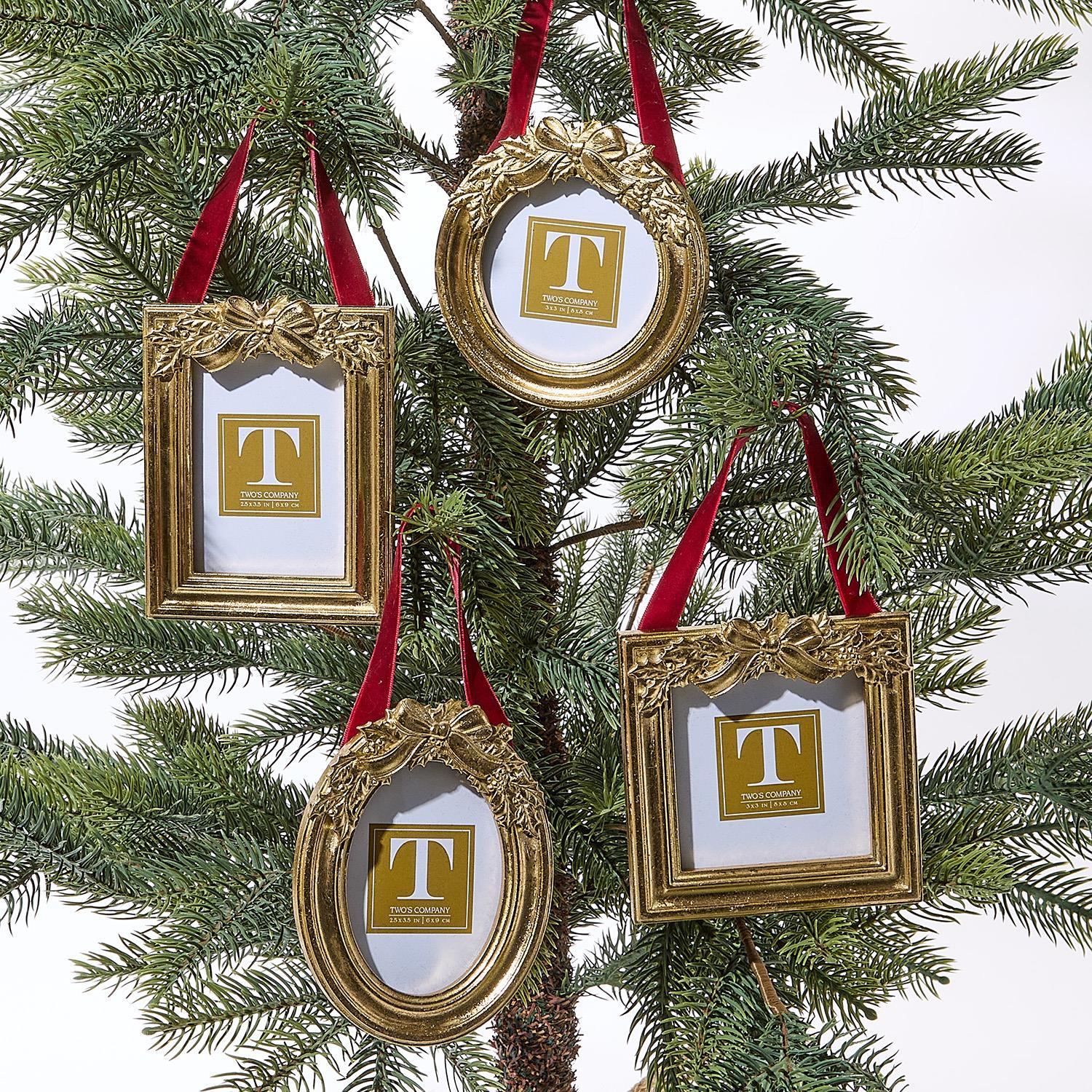 Holly Leaves Hanging Photo Frames