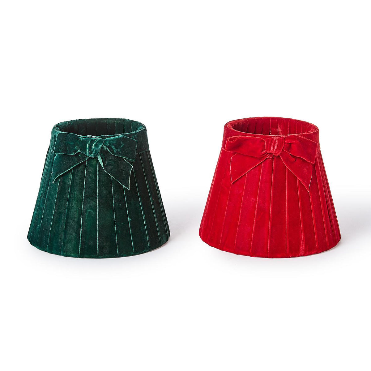Pleated Velvet Bow Lampshade Covers