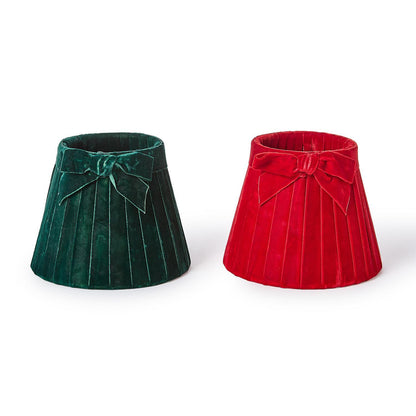 Pleated Velvet Bow Lampshade Covers