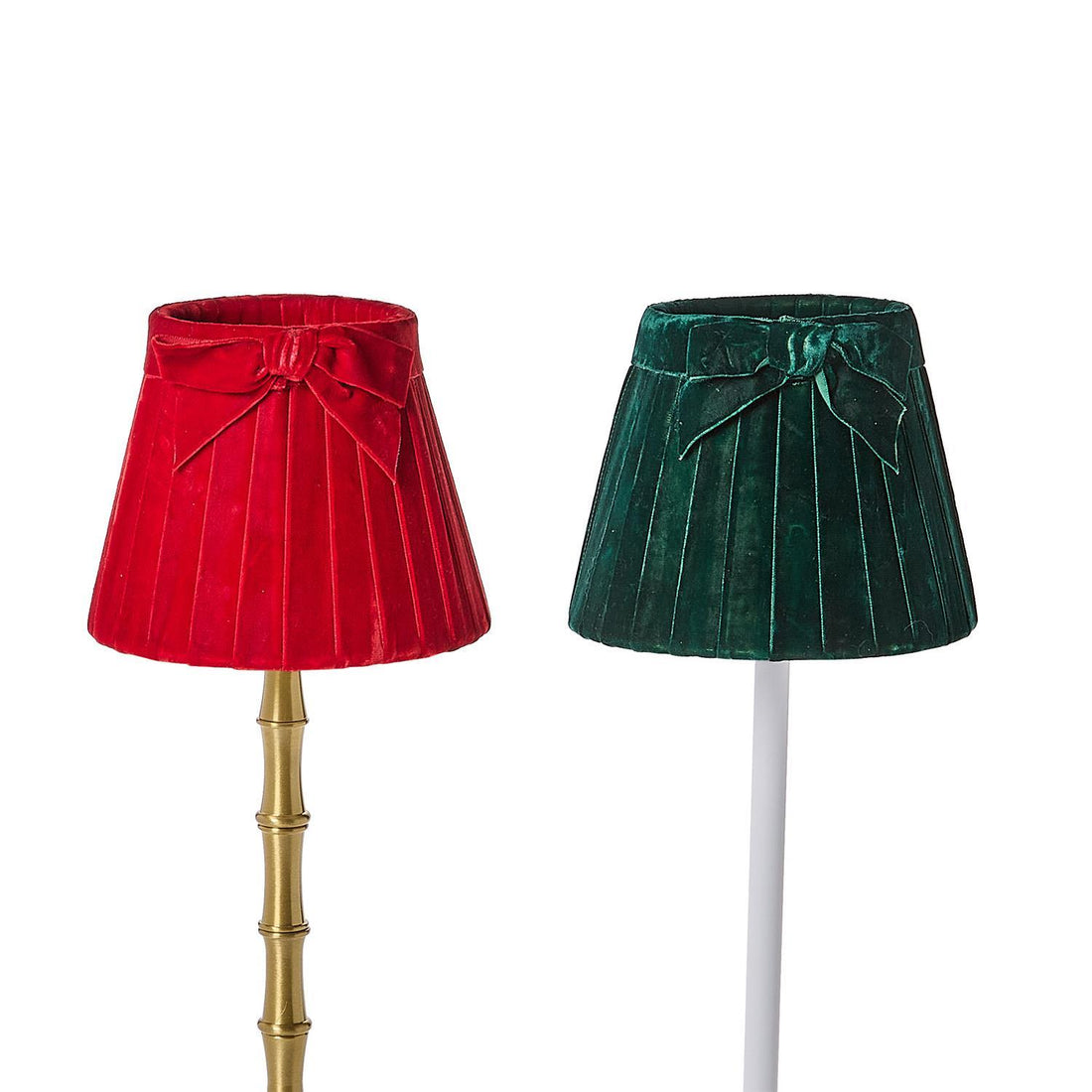 Pleated Velvet Bow Lampshade Covers