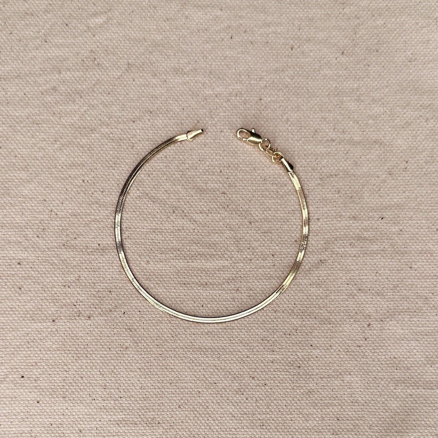 GoldFi - 18k Gold Filled 2.0mm Thickness Herringbone Bracelet