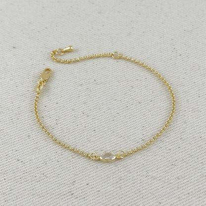 GoldFi - 18k Gold Filled CZ Solitaire  Bracelet