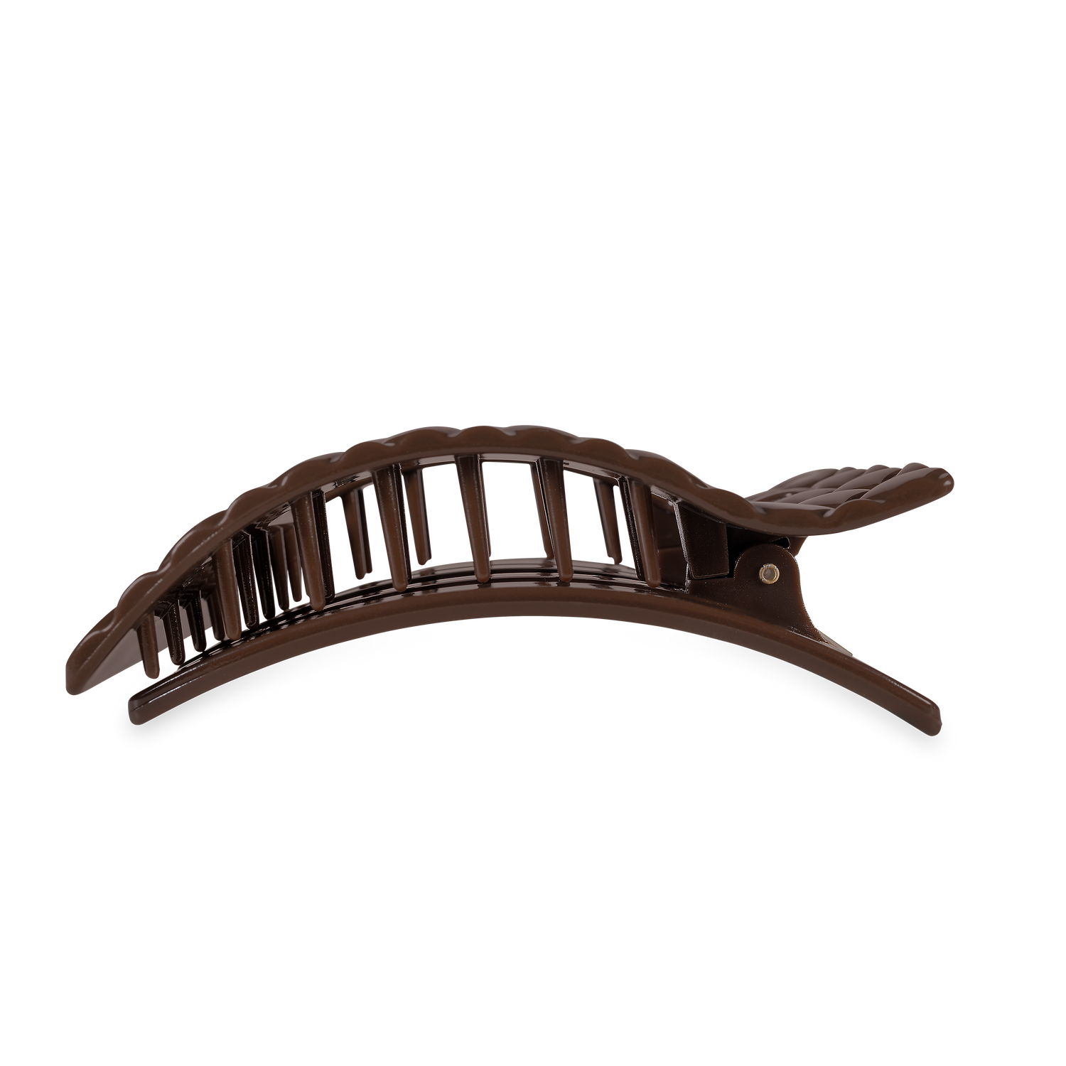 TELETIES - Flat Rectangle Hair Clip | Large | Truly Taupe Quilted