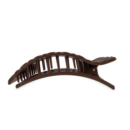 TELETIES - Flat Rectangle Hair Clip | Large | Truly Taupe Quilted