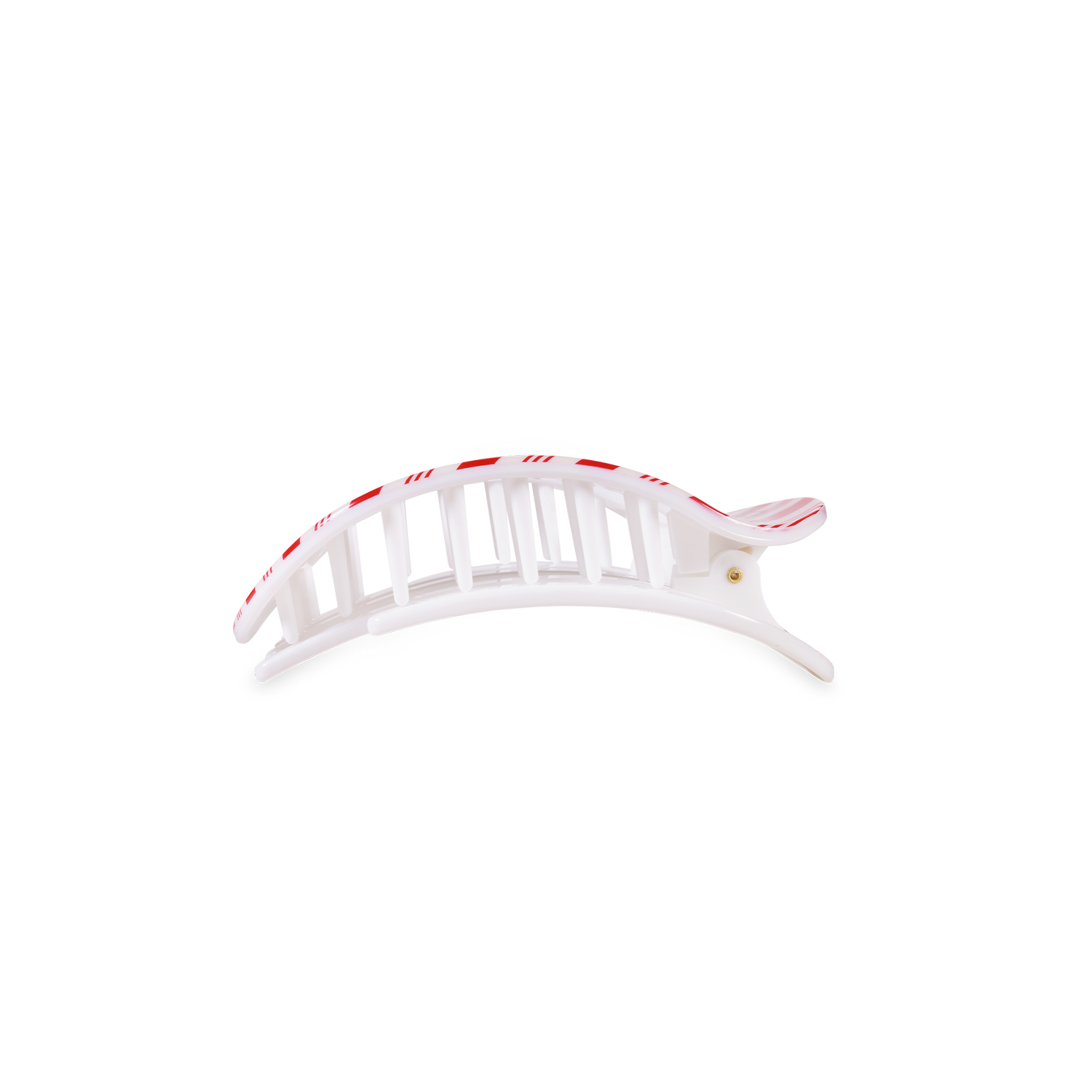 TELETIES - Flat Round Hair Clip | Small | Candy Cane Crush