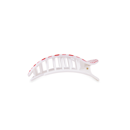 TELETIES - Flat Round Hair Clip | Small | Candy Cane Crush