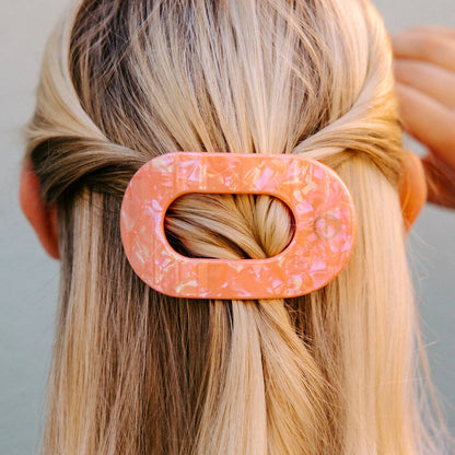 TELETIES - Flat Round Hair Clip | Medium | Dreamsicle