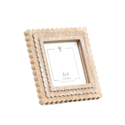 Adams &amp; Co. Wood Photo Frame Scallop 4x4