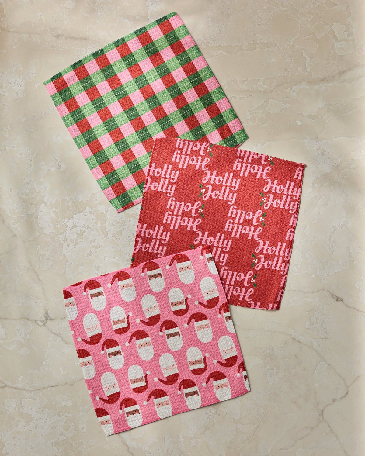 Geometry - Holly Jolly Santa Dishcloth Set - Holiday 2026