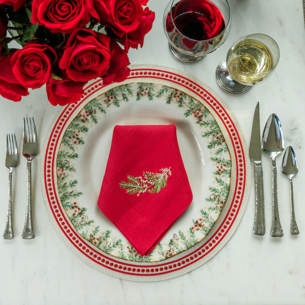 Arte Italica &amp; Crown Linen Designs - Natale Large Napkin