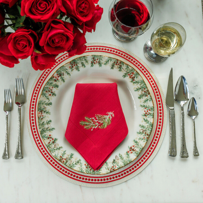 Arte Italica &amp; Crown Linen Designs - Natale Large Napkin