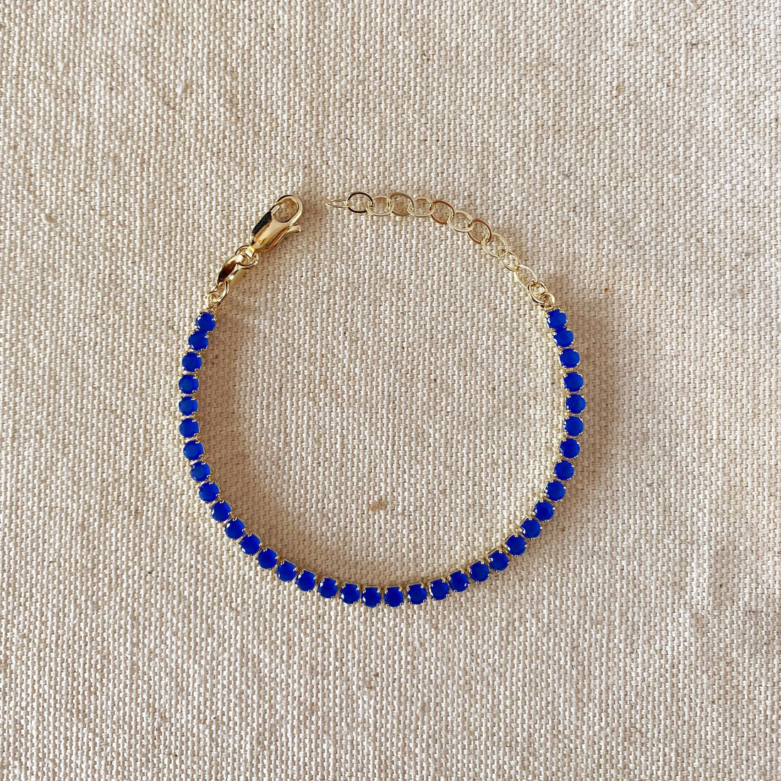 GoldFi - 18k Gold Filled 3mm Cubic Zirconia Royal Blue Bracelet