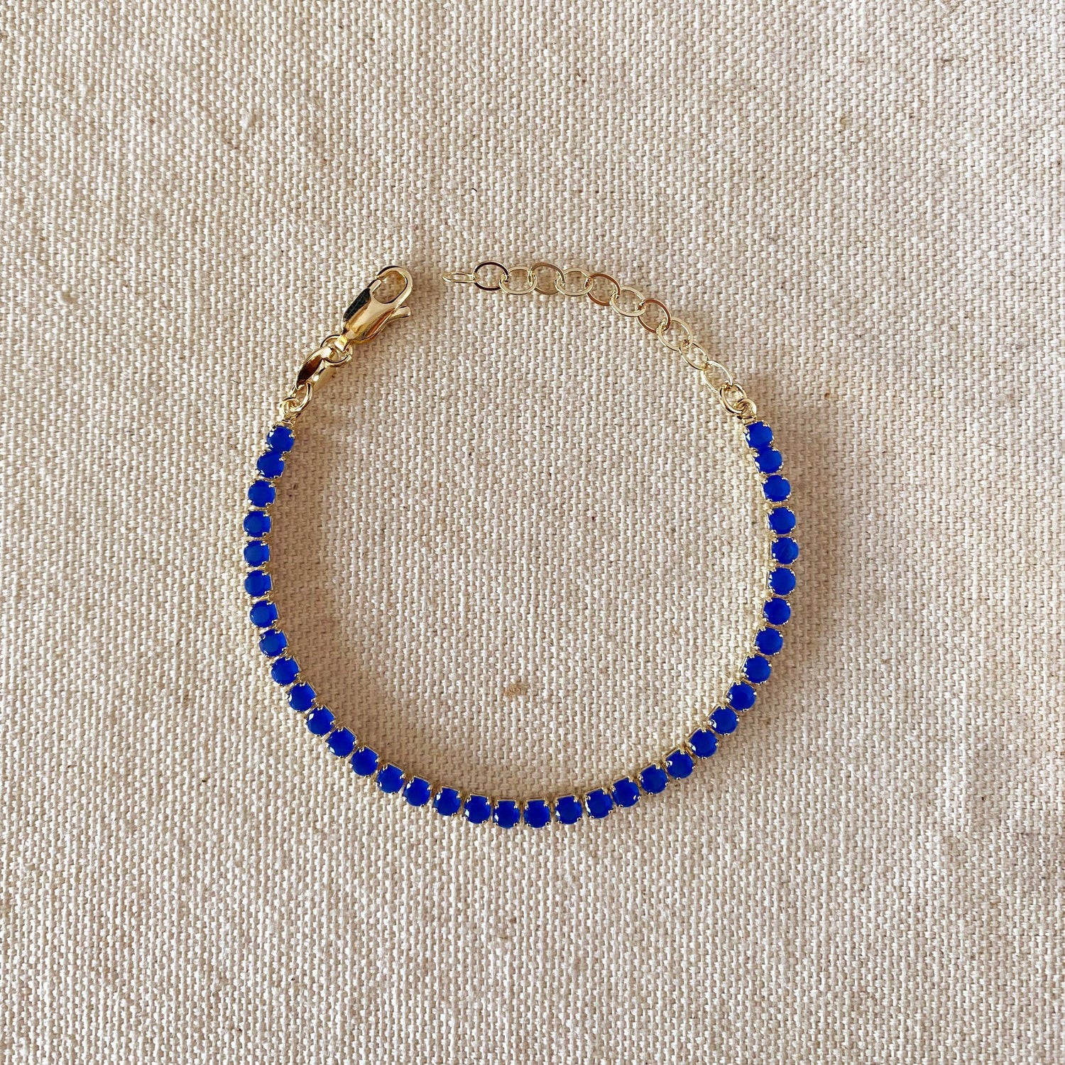 GoldFi - 18k Gold Filled 3mm Cubic Zirconia Royal Blue Bracelet