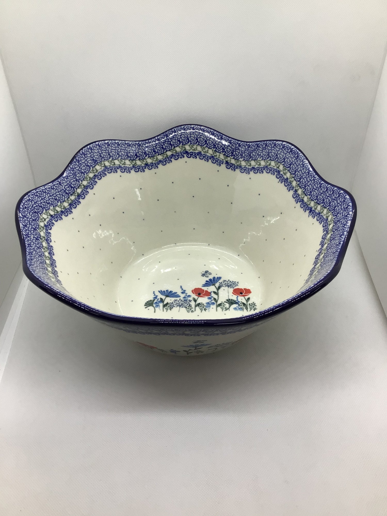 Fancy Florets Wavy Edge Bowl 12&quot;