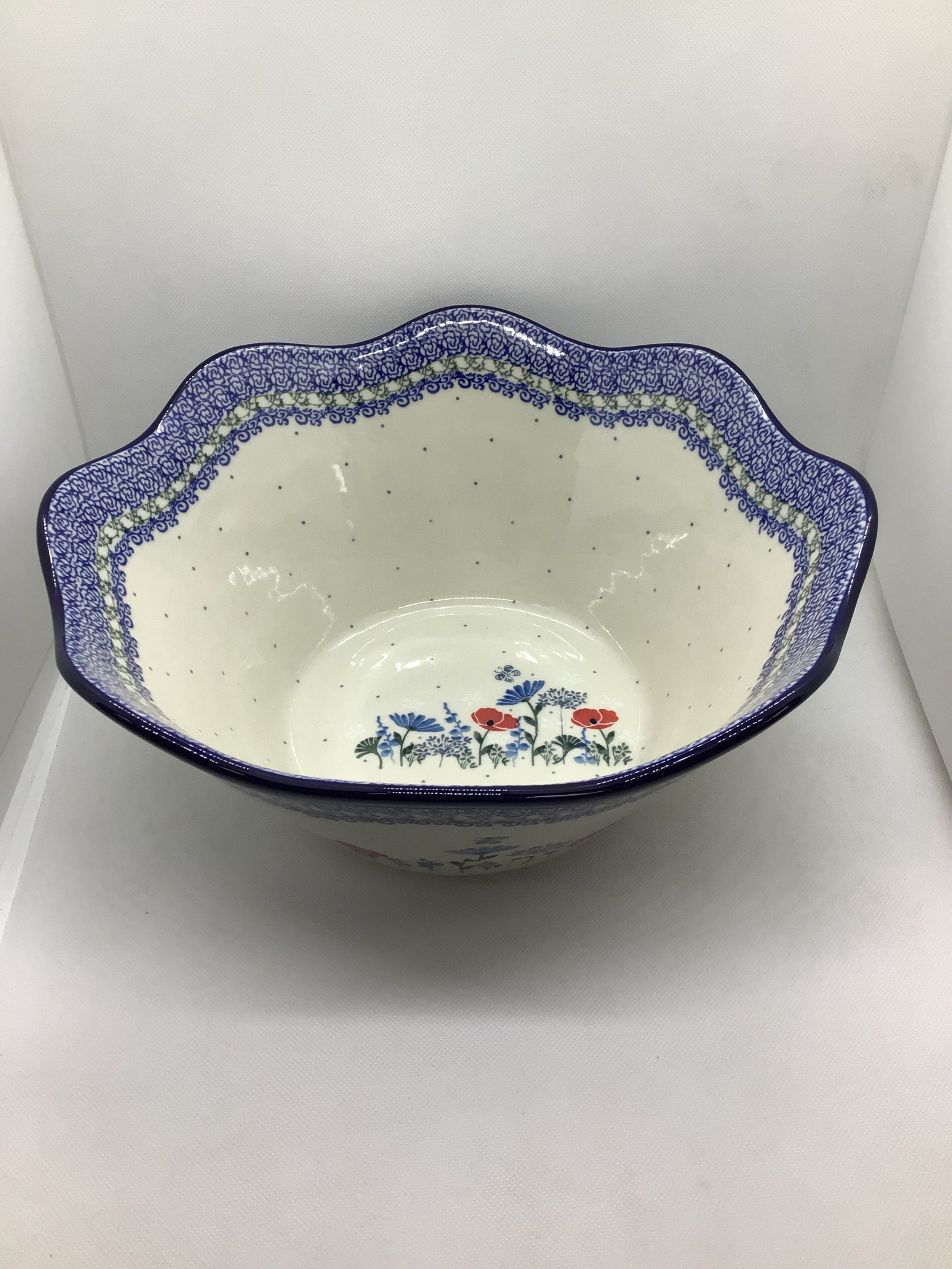 Fancy Florets Wavy Edge Bowl 12&quot;