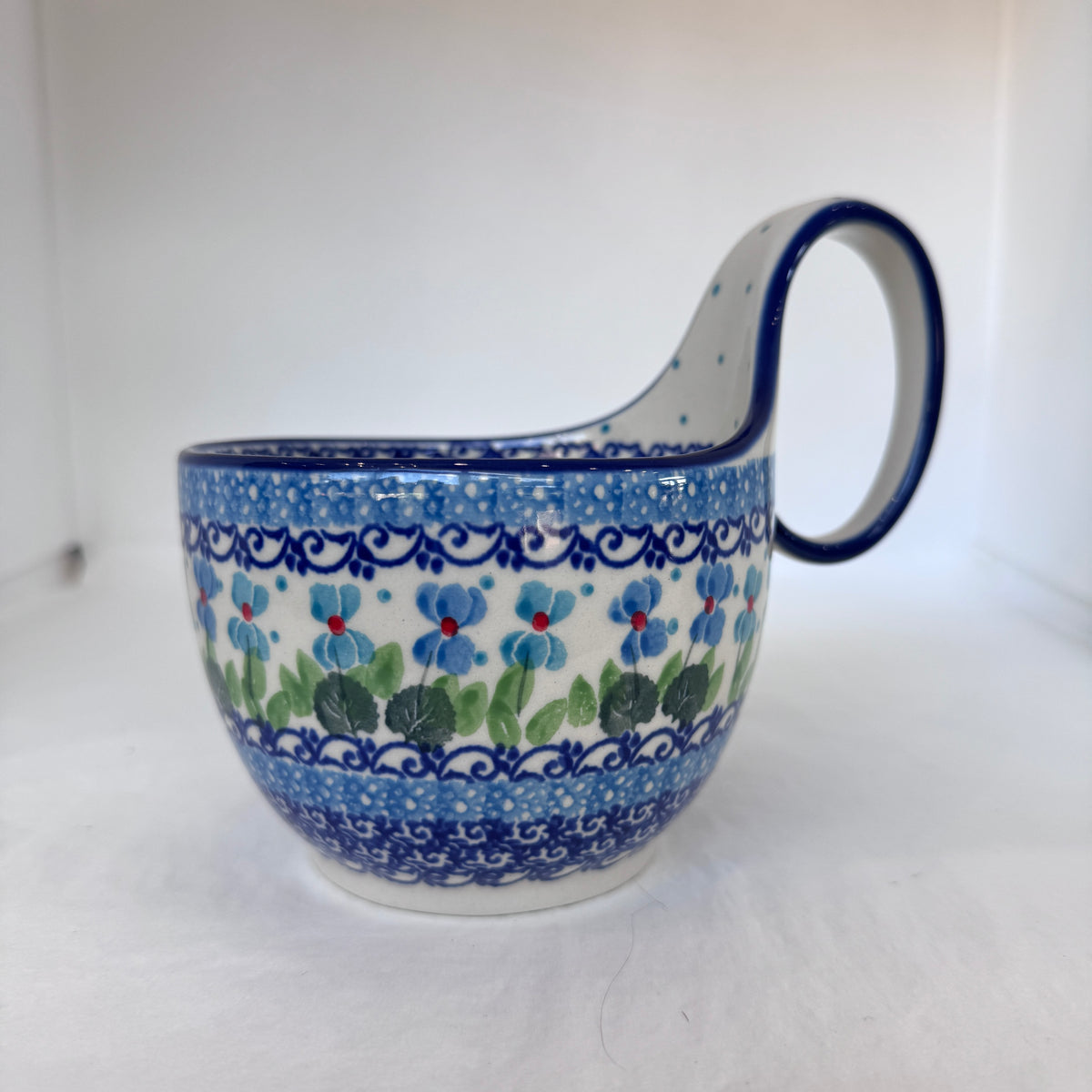 Dutch Iris Bowl w/Loop Handle