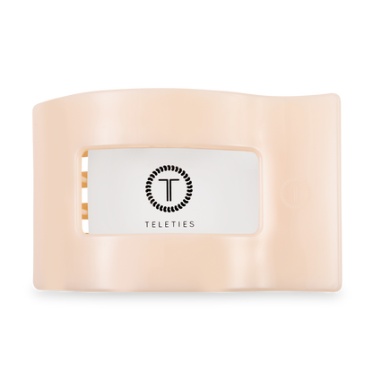 TELETIES - Flat Rectangle Hair Clip | Large | Almond Beige