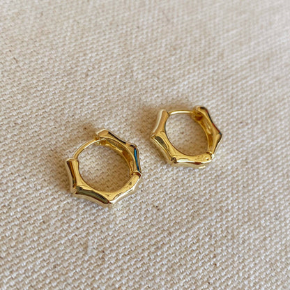 GoldFi - 18k Gold Filled Bamboo Clicker Hoop Earrings