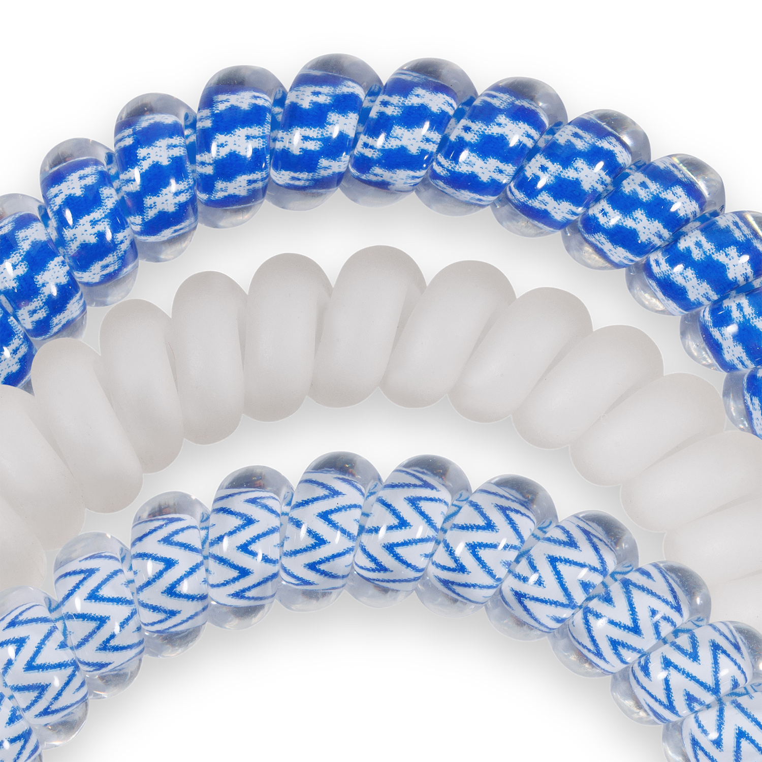 TELETIES - Spiral Hair Coils | Small | Go Big Blue! Hair Ties