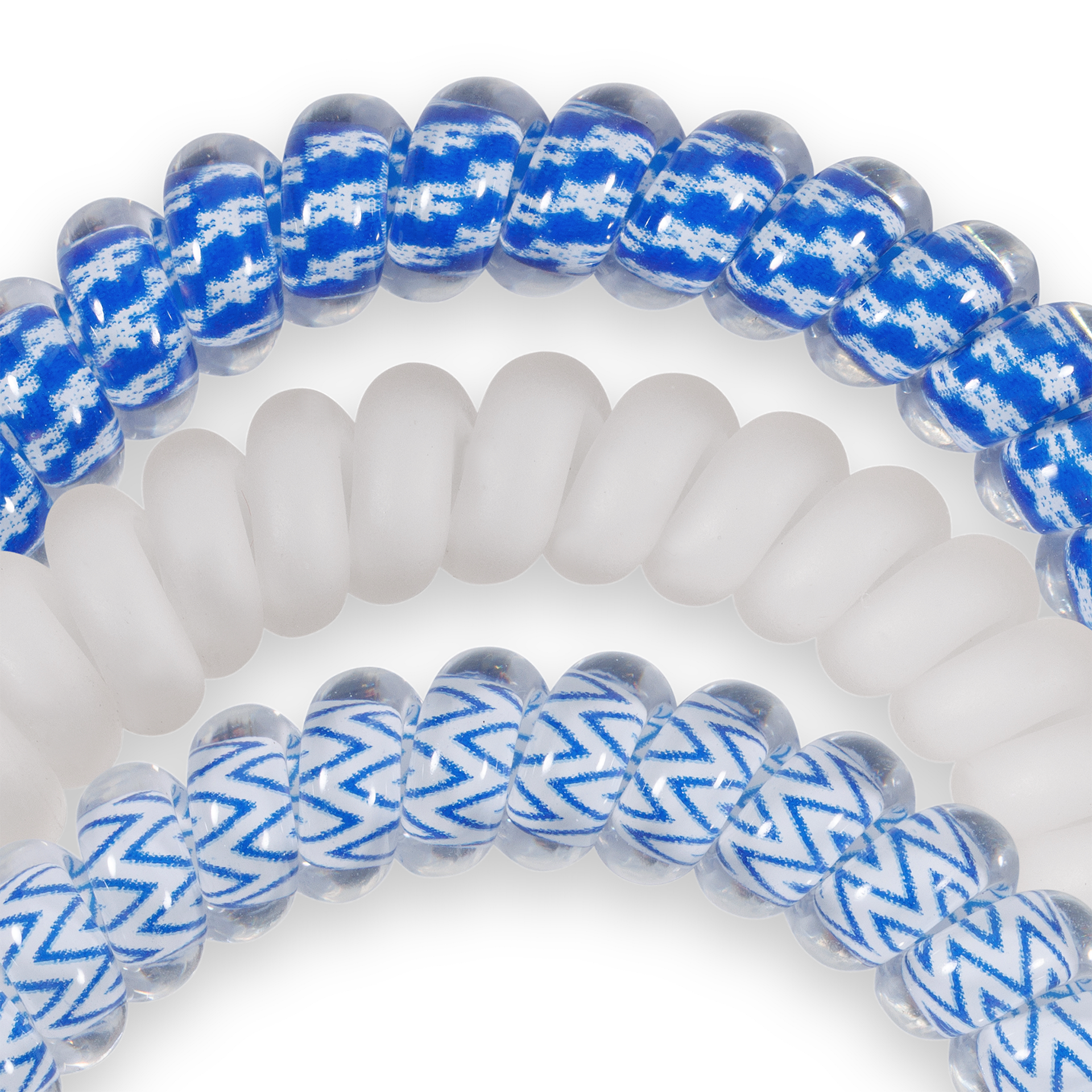 TELETIES - Spiral Hair Coils | Small | Go Big Blue! Hair Ties