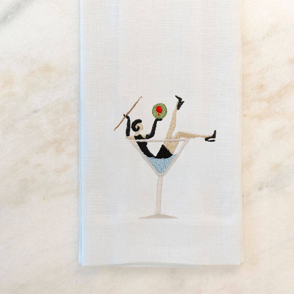 Arte Italica &amp; Crown Linen Designs - Martini Time Linen Towel - New