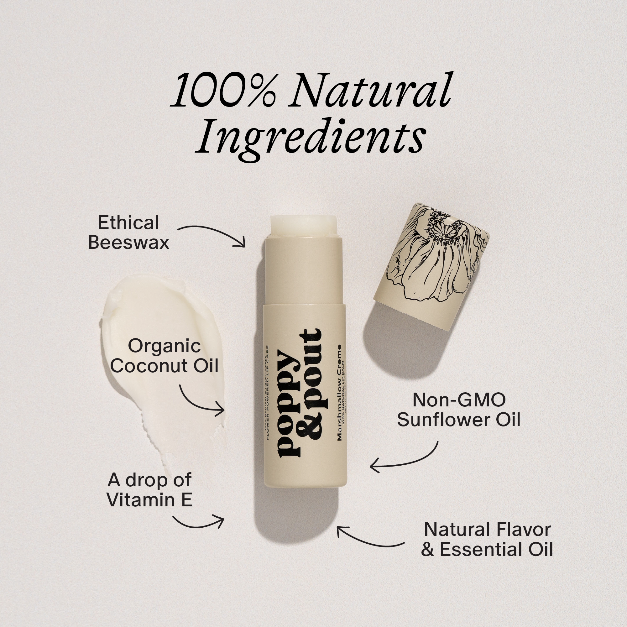Poppy &amp; Pout - Lip Balm, Marshmallow Creme