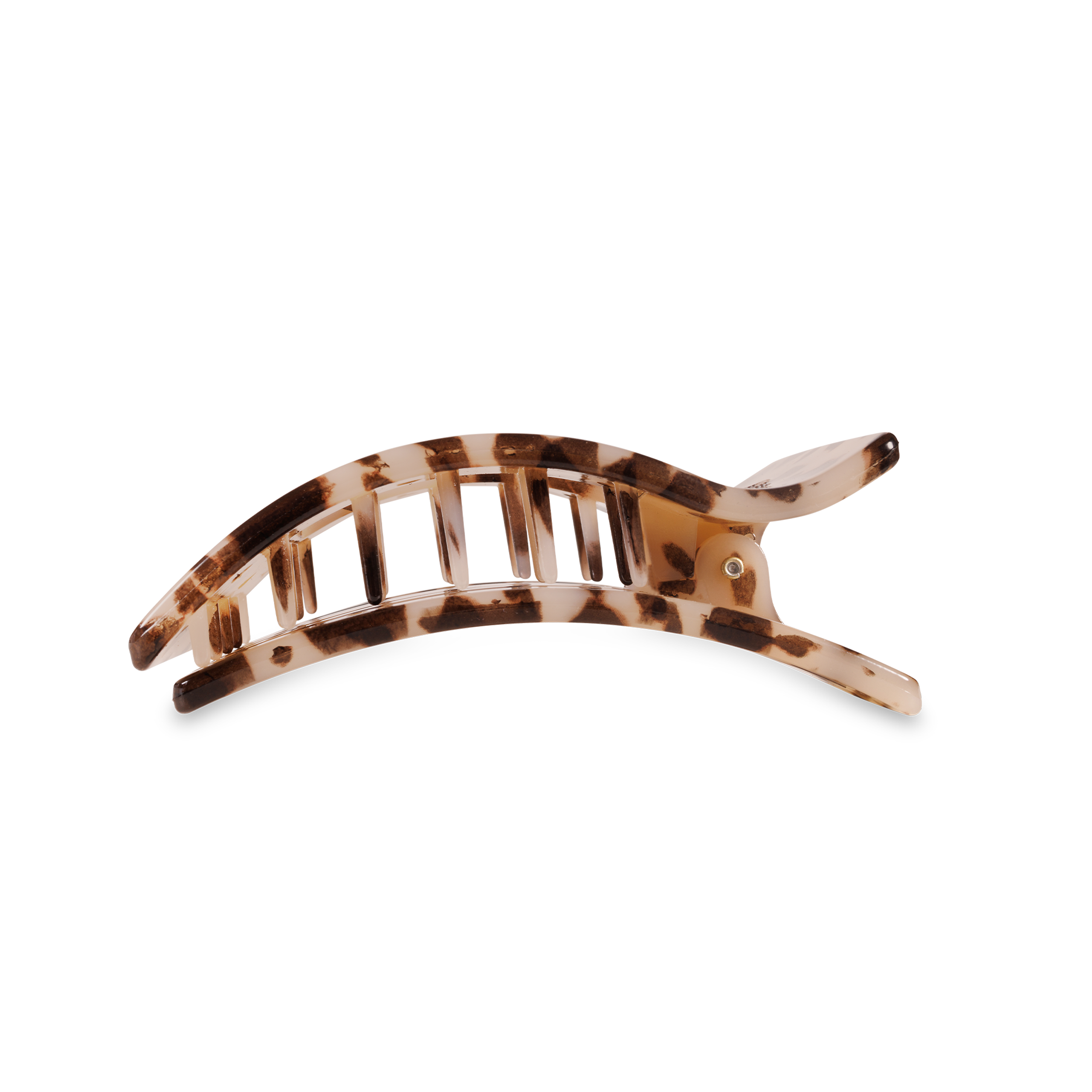 TELETIES - Flat Rectangle Hair Clip | Medium | Blonde Tortoise