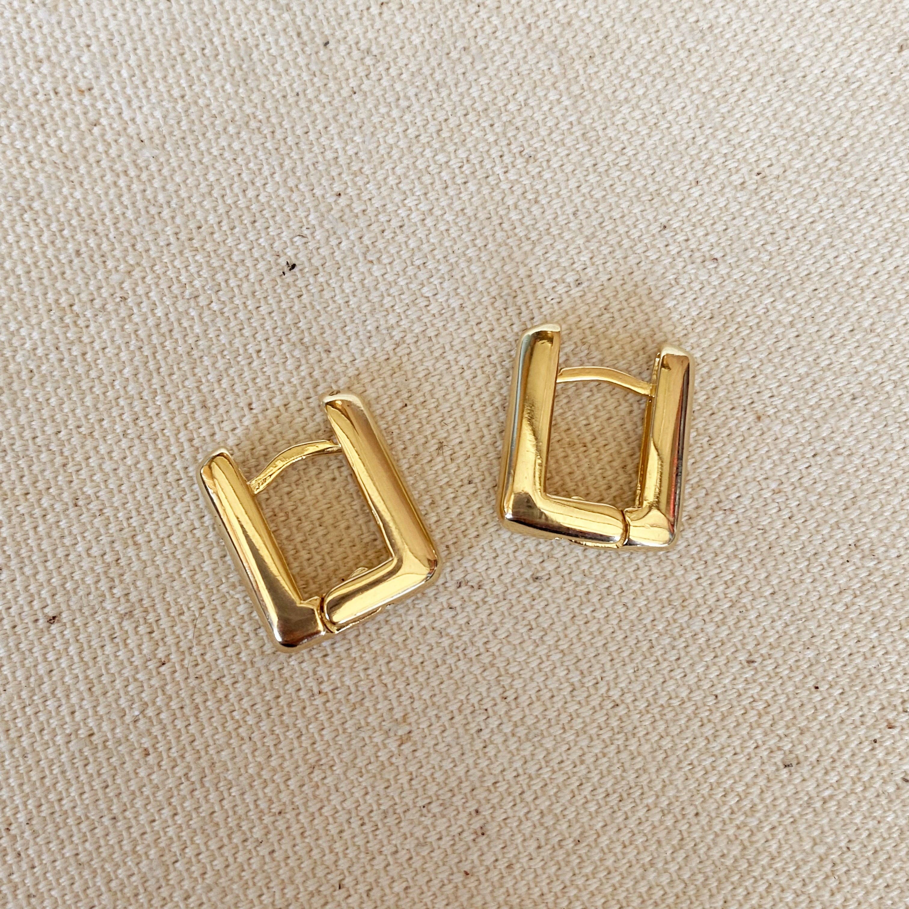 GoldFi - 18k Gold Filled Rectangle Shaped Hoop Earrings