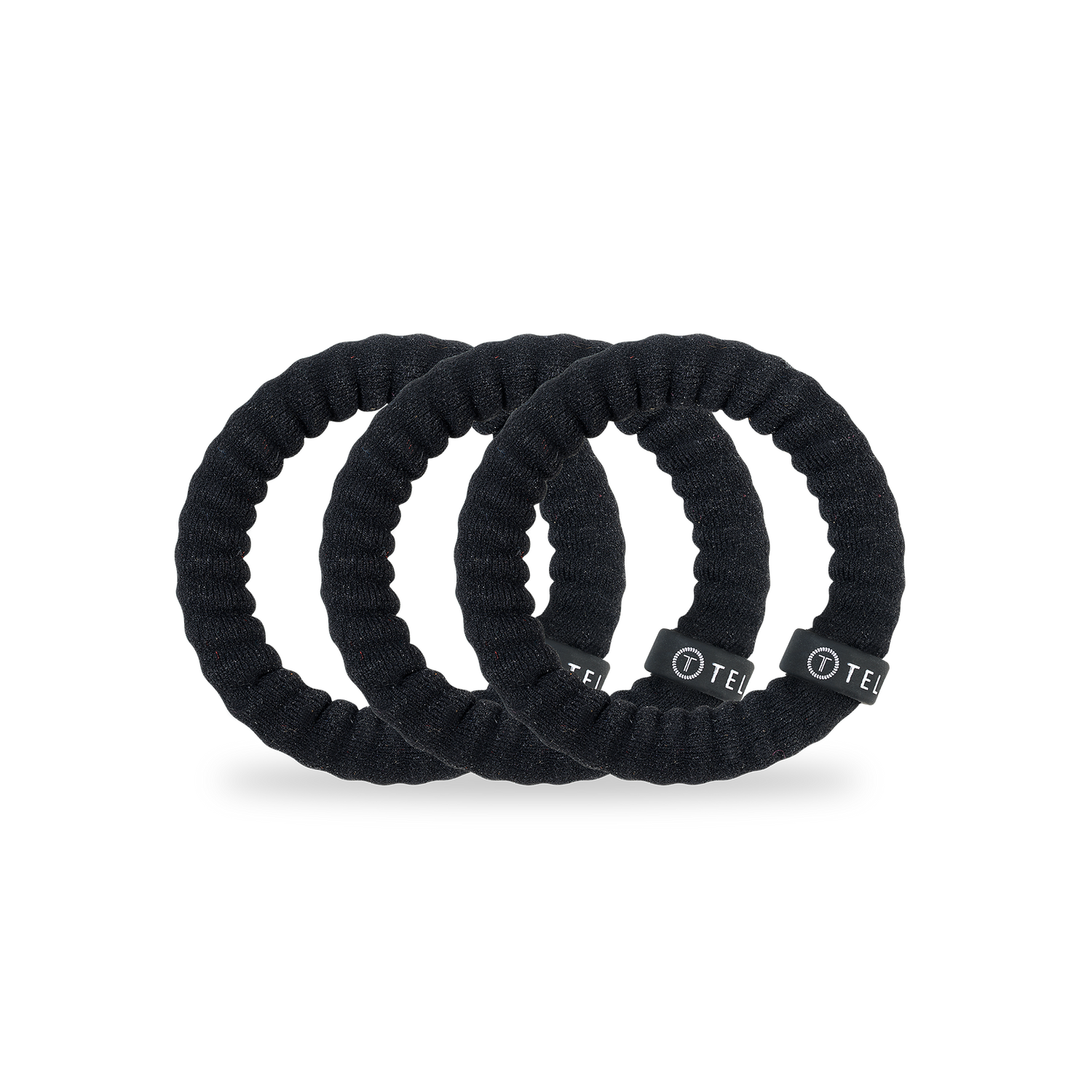 TELETIES - Nylon Hair Ties | Small | Jet Black