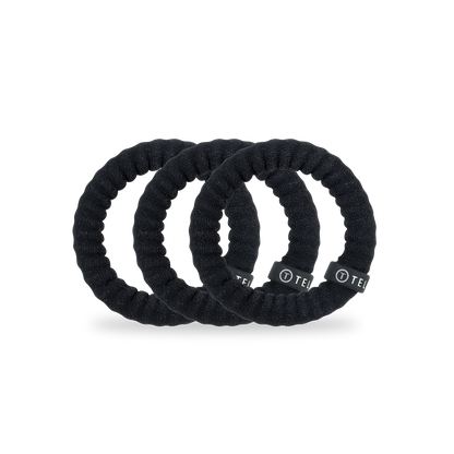 TELETIES - Nylon Hair Ties | Small | Jet Black