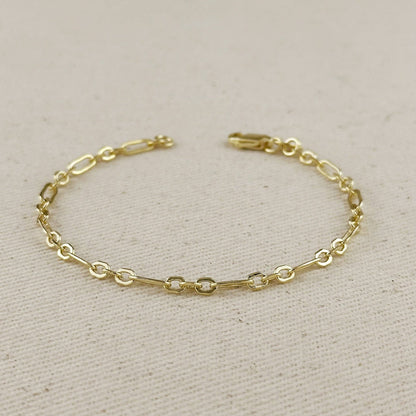 GoldFi - 18K Gold Filled 3x1 Alternated Paperclip Bracelet