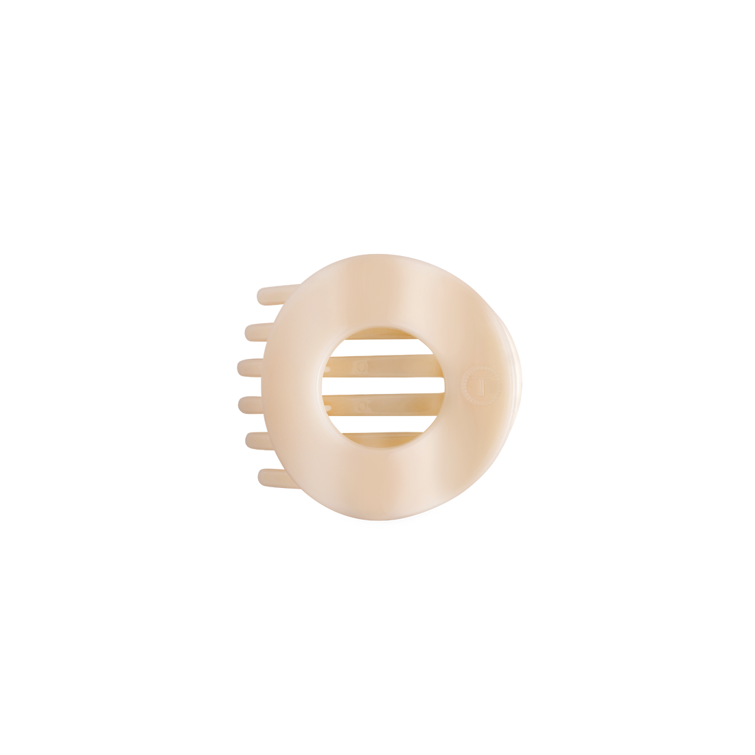 TELETIES - Almond Beige | Small | Flat Circle Hair Clip