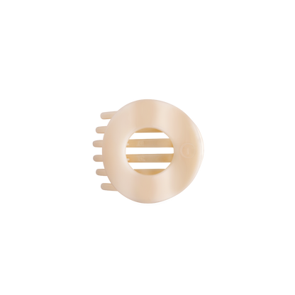 TELETIES - Almond Beige | Small | Flat Circle Hair Clip