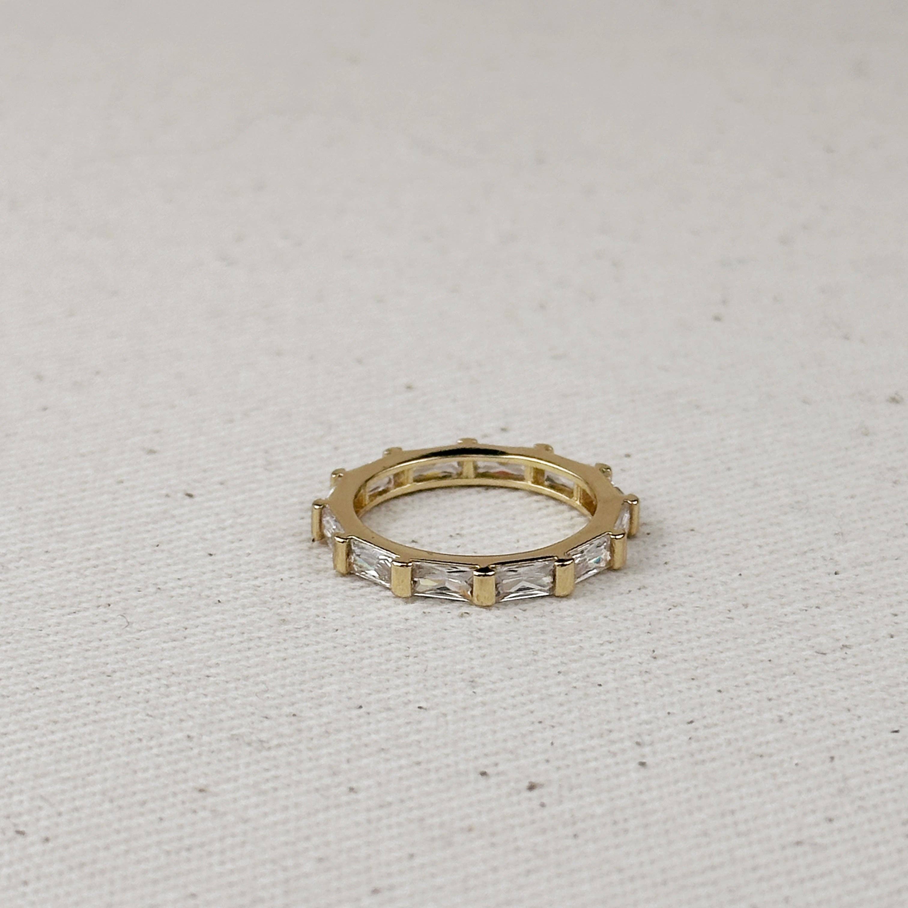 GoldFi - 18k Gold Filled Baguette CZ Band Ring