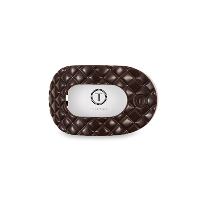TELETIES - Flat Round Hair Clip | Small | Truly Taupe Quilted