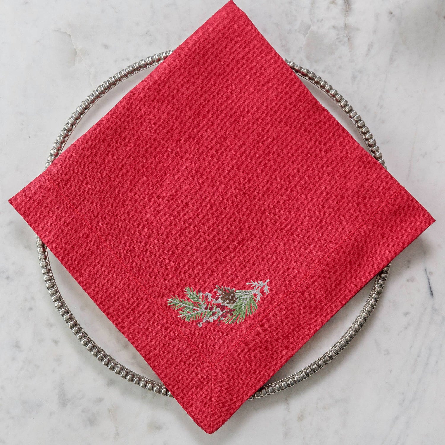 Arte Italica &amp; Crown Linen Designs - Natale Large Napkin