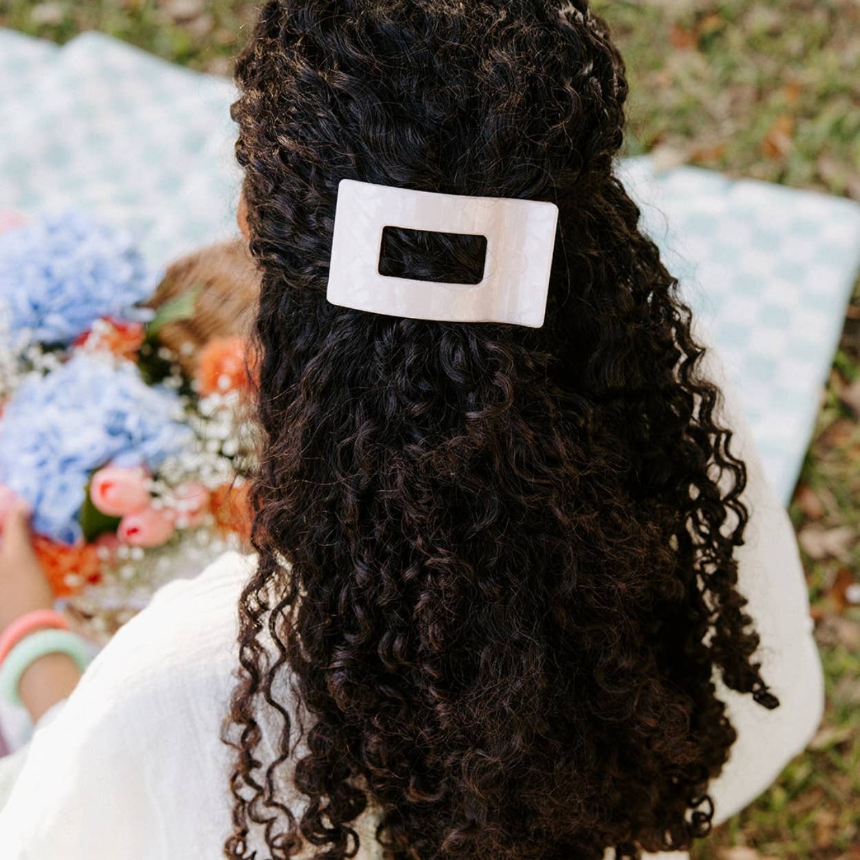 TELETIES - Flat Rectangle Hair Clip | Small | Soft Surf
