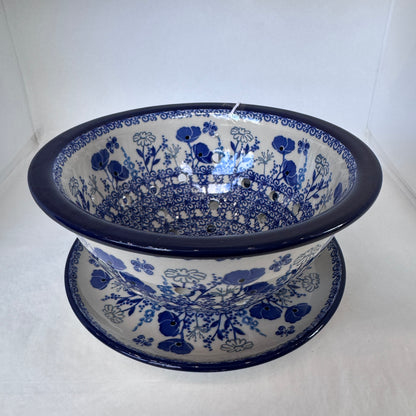 Evening Poppy Berry Bowl w/Saucer