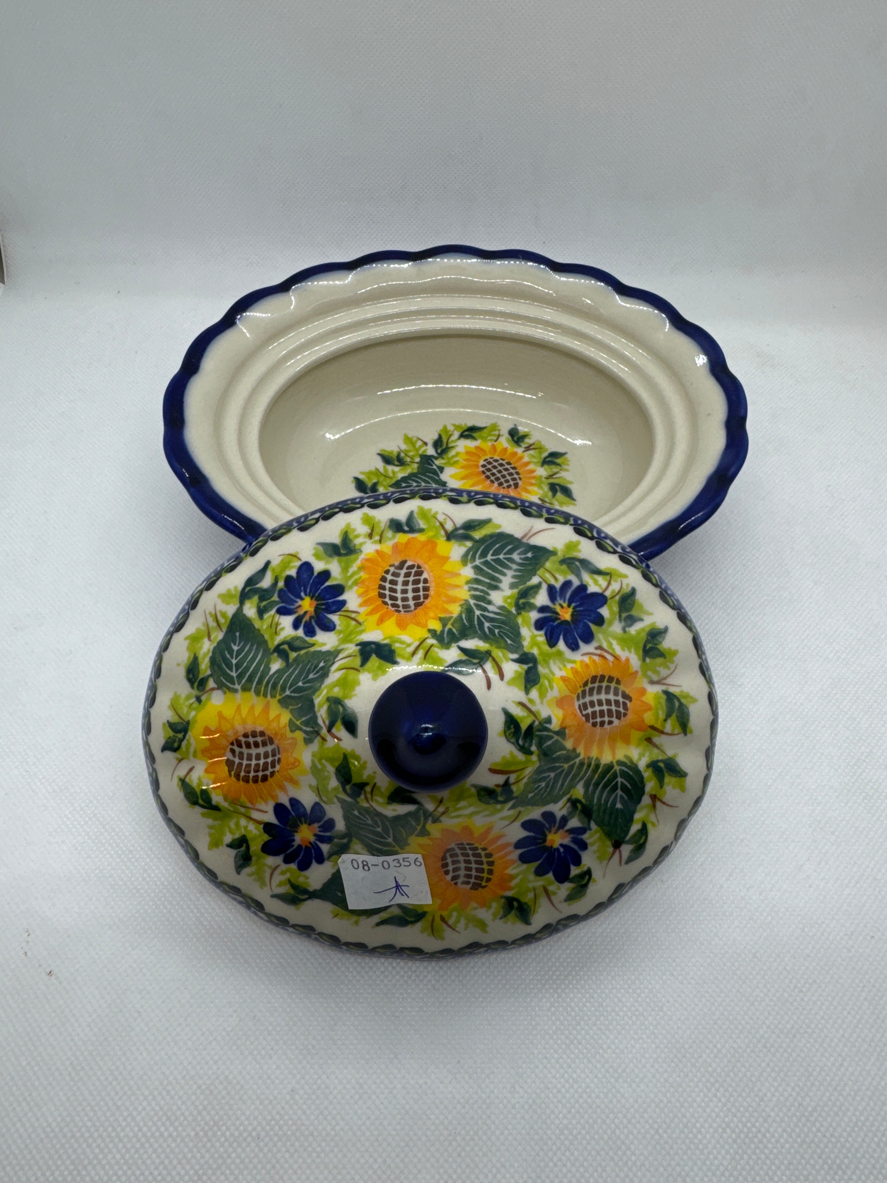 KALICH Sunflower Fields Scalloped Butter Dish